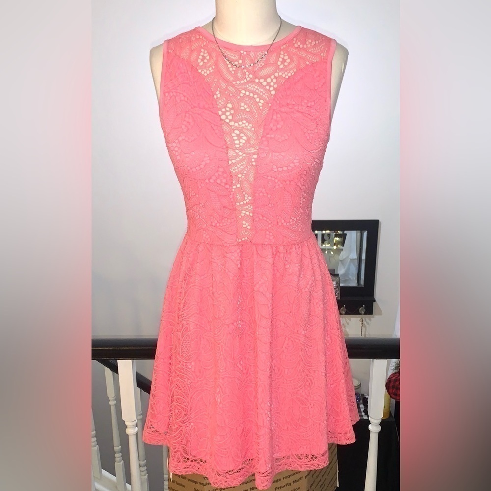For Love & Lemons Lace Pink Lulu Dress XS - Picture 2 of 9